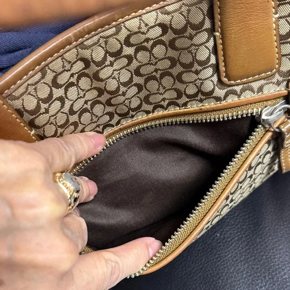 Coach Tan and Camel Brown Leather Handbag - Picture 13 of 15